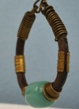 Brățară din piele cu ornamente sud americane din alama