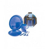 Set vase camping 360 Degrees Dinner Set, 6 piese, BPA free, cu husa