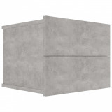 Noptieră, gri beton, 40 x 30 x 30 cm, PAL