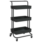 Cumpara ieftin Carucior de bucatarie 3 niveluri negru 42x35x85 cm fier/ABS