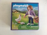 Jucarie Playmobil Milka 70372, Geobra, nedesfacut, fetita cu gaina, oua si cos