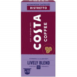 Capsule cafea Costa Lively Blend Ristretto, compatibil Nespresso, 10 capsule, 57g