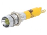 Lampă LED concav galbenă 24VDC &Oslash;6mm IP40 metal