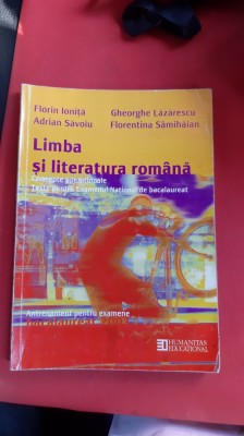 LIMBA SI LITERATURA ROMANA CONCEPTE OPERATIONALE TESTE PENTRU BACALAUREAT foto