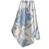 Esarfa din satin Blue Leaf