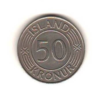 SV * Islanda 50 KRONUR / COROANE 1970 * PARLAMENTUL * AUNC+ foto