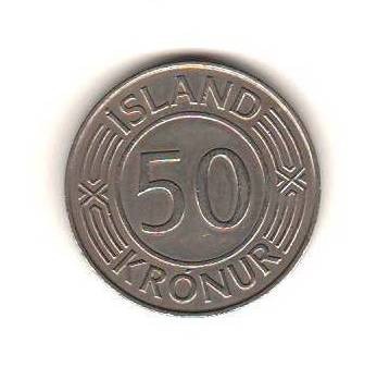 SV * Islanda 50 KRONUR / COROANE 1970 * PARLAMENTUL * AUNC+
