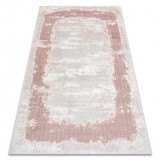 Covor CORE A004 Cadru, Umbrită - structural, două niveluri de l&acirc;nă, bej / roz, 160x220 cm