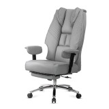 Scaun directorial OFF421, piele ecologica, robust, cadru metalic, mecanism sincron, brate reglabile, 150 kg