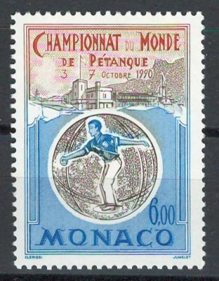 Monaco 1990 Mi 1979 MNH - Campionatele Mondiale de P&amp;eacute;tanque foto