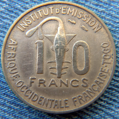 2r - 10 Francs 1957 Togo / an unic de batere foto