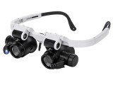 Ochelari cu 2 lupe, marire x8, x23, cu iluminare de fundal LED incorporata, comozi