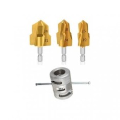 Set 3 burghie, otel, auriu, pentru tevi MMP/PVC/PPR ,Freza pentru teava Ppr 20-25 mm