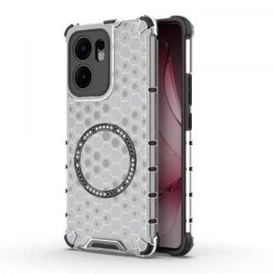 Husa MagSafe pentru Oppo Reno13 FS 5G / Reno13 F 4G / Reno13 F, Techsuit, HoneyComb Shield, Alba foto