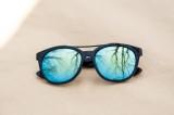 Ochelari Soare Dama Fashion Lentile Rotunda Albastra. Protectie UV400