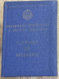 ACTE (5) Carnet de membru ODUS Organizatia Democratiei si Unitatii Socialiste, coperta albastra cu stema RSR, document vechi de colectie