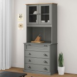 vidaXL Dulap &icirc;nalt VIGO, gri, 80x40x176 cm, lemn masiv de pin