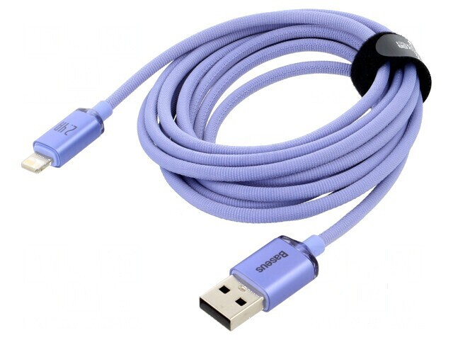 Cablu USB 2.0 Apple Lightning și USB A 2m violet 2,4A