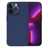 Husa slim carbon pentru iphone 13 pro - protectie premium fibershell, cyan