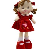 Papusa Textil Rochita Rosie 40cm, Spune Iepuras Coconas, Baterii Incluse, 3 Ani+