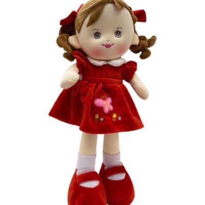 Papusa rochita rosie cu fluturas spune o rugaciune sau un cantecel in romana foto