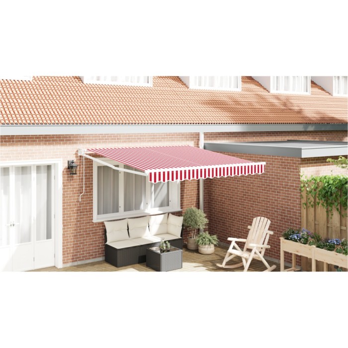 Gossi marchiza retractabila automatica rosie cu dungi 350x250 cm