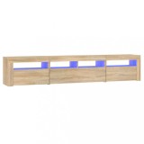 Cumpara ieftin Comoda TV cu lumini LED, stejar sonoma, 210x35x40 cm