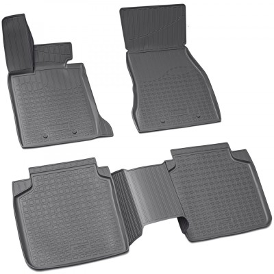 Set de 5 covorase cauciuc 3D stil tavita premium pentru BMW Seria 7 G12 lung din 2015 foto