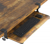 Suport pentru tastatura Bontec, extensibil, sub birou, maro vintage