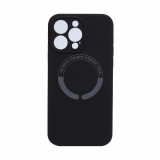 Husa Silicon Compatibila cu Apple iPhone 14 Pro Max ApcGsm MSafe Microfibra Protectie Camera Negru, Carcasa