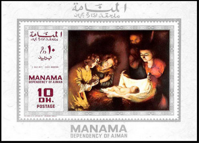 Ajman 1969 Paintings imperf sheet Mi.B137 MNH DA.124 foto