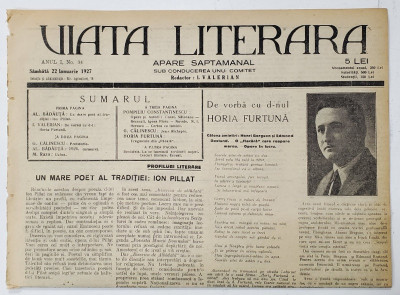 VIATA LITERARA , SAPTAMANAL , ANUL I, NR. 34 , 22 IANUARIE , 1927 foto