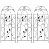 VidaXL Suporturi plante cățărătoare, 3 buc., negru, 40 x 100 cm, fier 47099