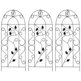Cumpara ieftin Suporturi plante cățărătoare, 3 buc., negru, 40 x 100 cm, fier