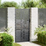 vidaXL Poartă de grădină Negru 105 x 175 cm Oțel vopsit &icirc;n pulbere