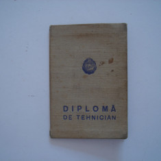 Diploma de tehnician constructii RPR, 1954