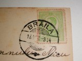 CARTE POSTALA / FELICITARE - STAMPILA BRAILA 1914