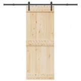 VidaXL Set feronerie pentru uși glisante, negru, 213,5 cm, oțel