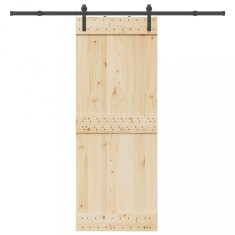 vidaXL Set feronerie pentru uși glisante, negru, 213,5 cm, oțel