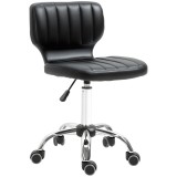 HOMCOM Taburet cu roți - taburet de lucru rotativ la 360&deg; - taburet ergonomic - &icirc;nălțime șezut reglabilă 47-62 cm - căptușeală de piele ecologică matl