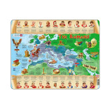 Puzzle maxi Roma antica (limba engleza), orientare tip vedere, 110 piese, Larsen EduKinder World