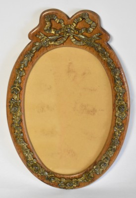 Rama foto veche - Empire - lemn cu decor din bronz - 19,5 x 29,5 cm. foto
