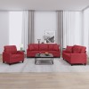 VidaXL Set de canapele cu perne, 2 piese, roșu vin, piele ecologică