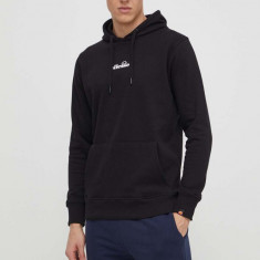 Ellesse bluza Pershuta OH Hoody barbati, culoarea negru, cu glugă, cu imprimeu, SHP16466