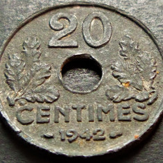 Moneda istorica 20 CENTIMES - FRANTA, anul 1942 *cod 5035