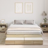 VidaXL Cadru de pat cu depozitare Sonoma Oak 140x200 cm