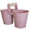 Set 2 galetuse metalice cu toarta lemn servire cartofi prajiti, snacks, Feronya, 011648, 10 roz