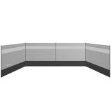 Outsunny Paravan brise-vent de camping portabil pliabil cu sac de transport și st&acirc;lpi din oțel dim. 725 cm x 140 cm gri deschis | Aosom Romania