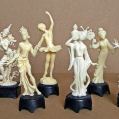 Lot 8 figurine de plastic din culturile antice, miniaturi Fontanini cu postament