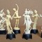 Lot 8 figurine de plastic din culturile antice, miniaturi Fontanini cu postament
